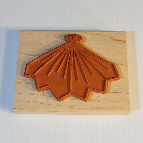 NEW Asian Fan or Teepee Rubber Stamp Denami Design Large Unused Vintage - Picture 3 of 5